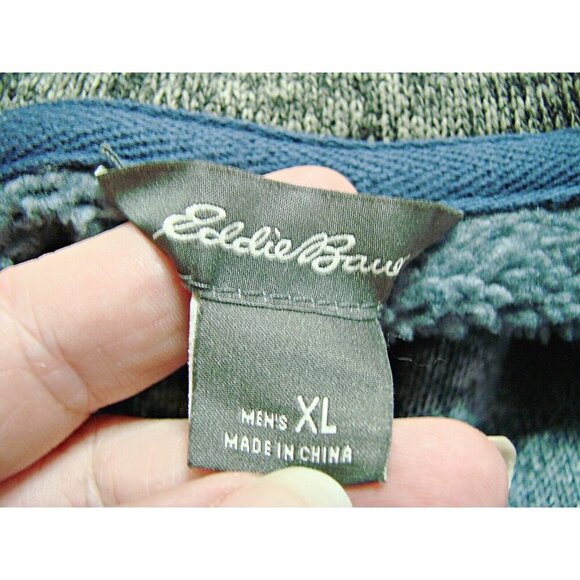 Eddie Bauer Mens Radiator Fleece Pullover 1/4-Zip Heather Blue Mock Neck Size XL - Picture 4 of 11